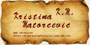 Kristina Matorčević vizit kartica